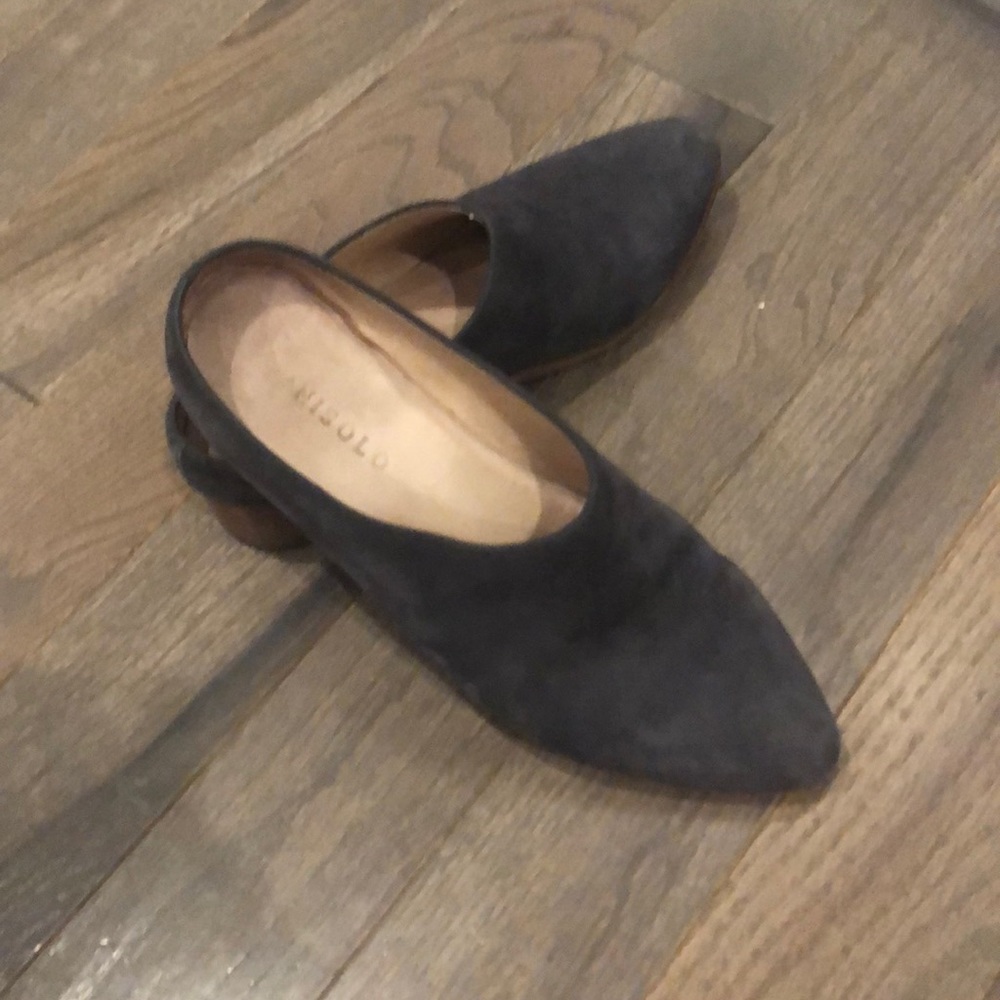 Nisolo Limited Edition Blue Suede Sofia Slip Ons